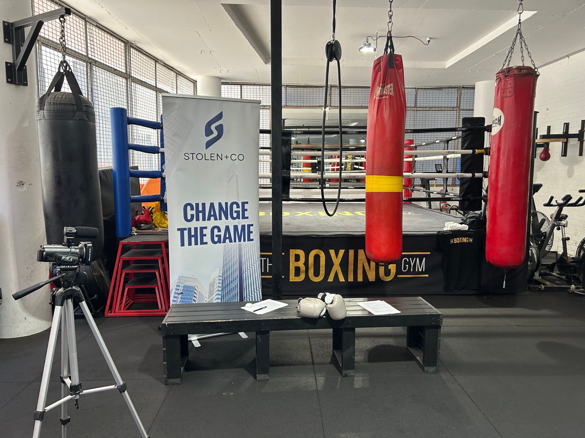 Change the Game podcast set inside The Boxing Gym