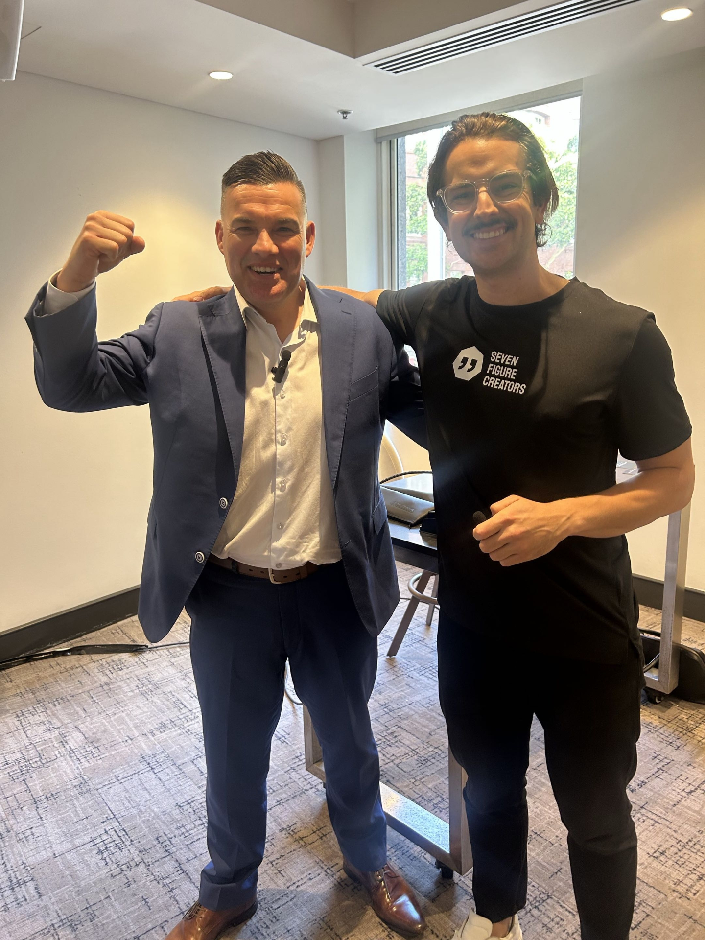 Steve with an attendee after a speaking session